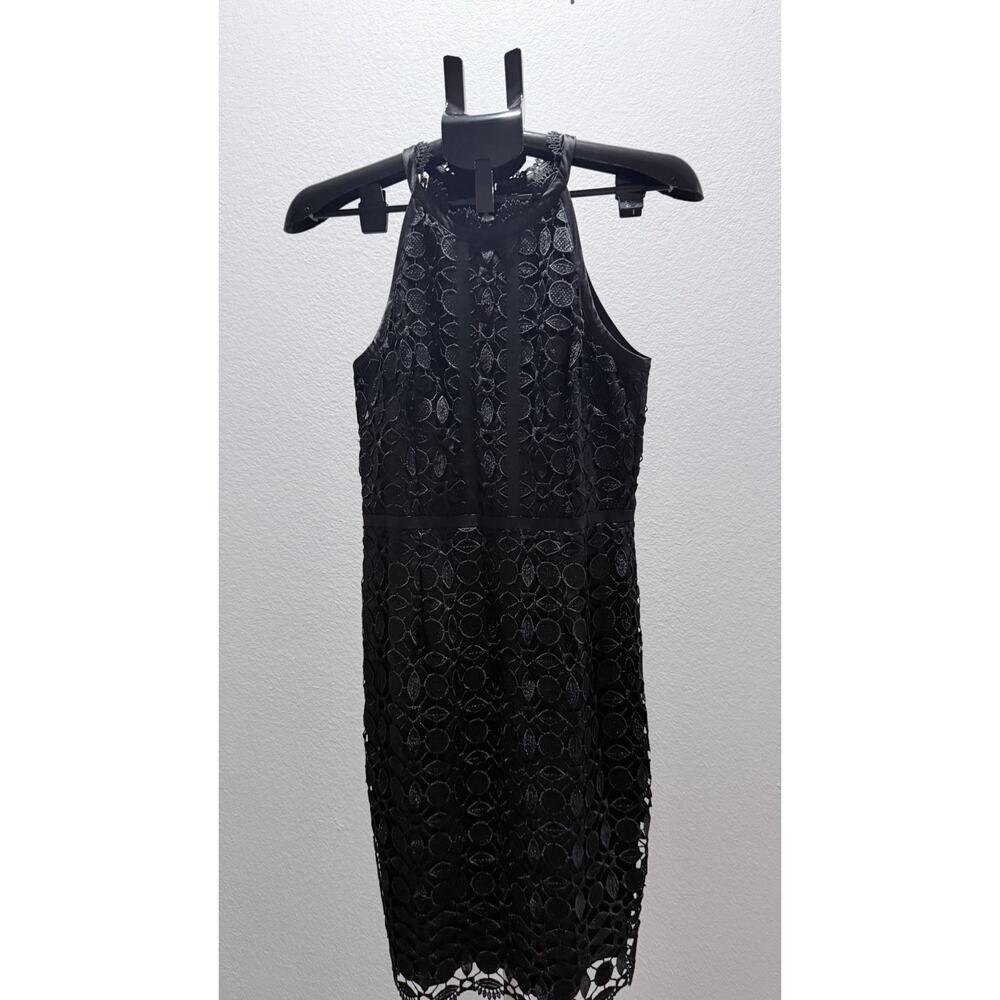 Adrianna Papell Black Sleeveless Cocktail Dress Size 4 Knee Length Perfect Cond
